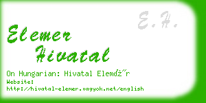 elemer hivatal business card